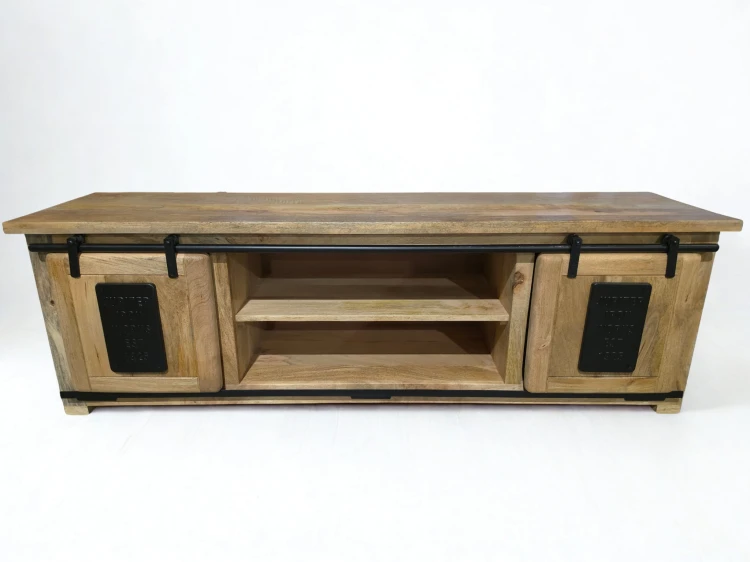 Szafka RTV 160x40 cm z drewna mango Uain