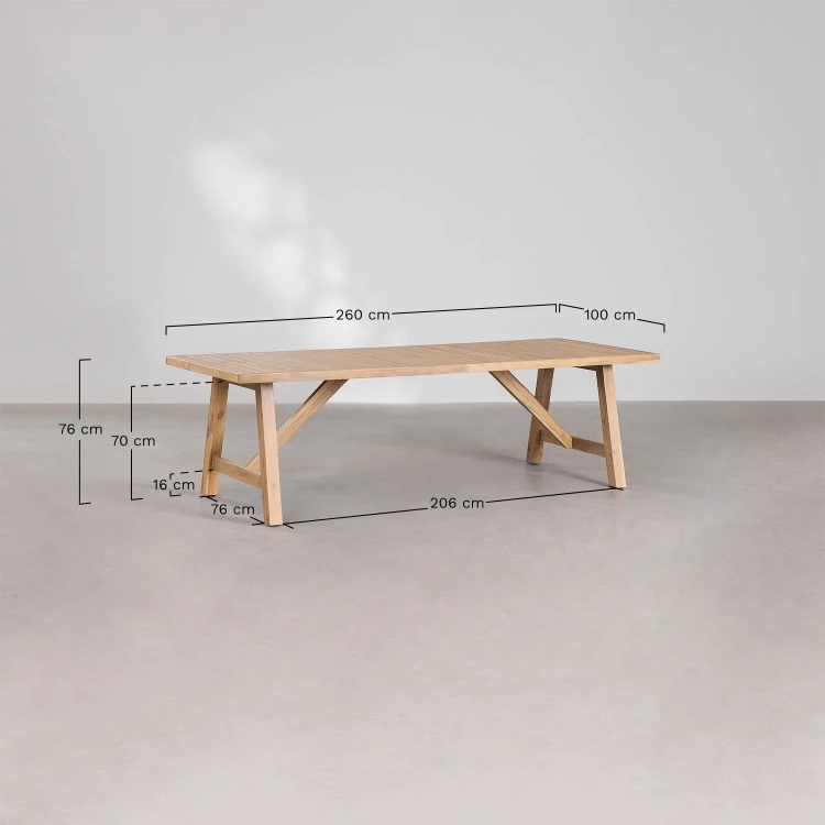 Prostokątny stół ogrodowy 300x100 cm z drewna akacjowego Duba