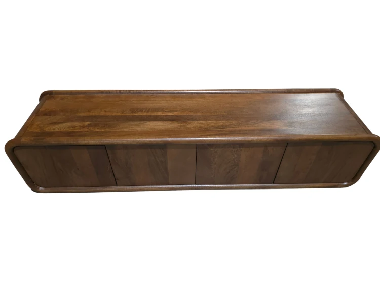 Szafka RTV 175x45 cm z ciemnego drewna mango Gina