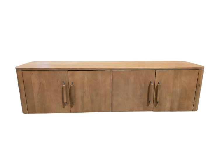 Szafka RTV 160x40 cm z drewna mango i stali Osaka