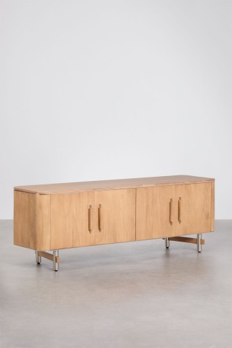Szafka RTV 160x40 cm z drewna mango i stali Osaka