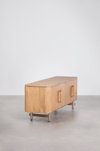 Szafka RTV 160x40 cm z drewna mango i stali Osaka