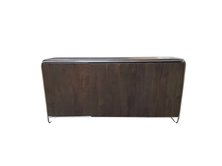 Prostokątna komoda 160x40 cm z drewna akacji i stali nierdzewnej Altrex