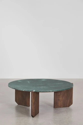 stolik-kawowy-lavinia-z-trawertynu-i-drewna-mango 85 cm