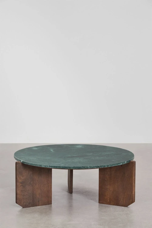 stolik-kawowy-lavinia-z-trawertynu-i-drewna-mango 85 cm